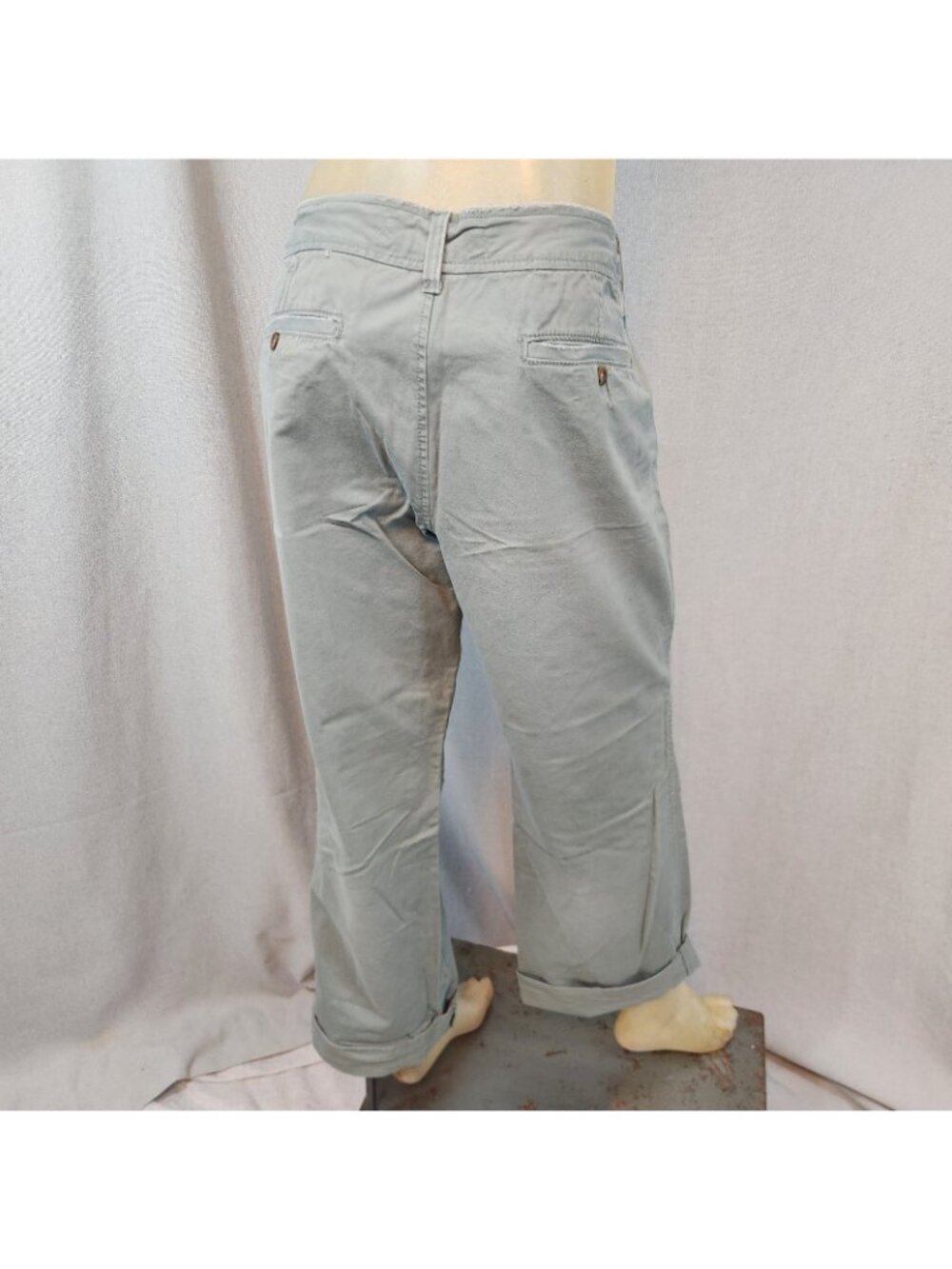 Old Navy Olive Green Distressed Straight Leg Pants Slacks Siz 14 LARGE 36 Wx31 I - Picture 6 of 11